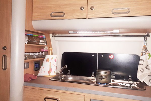 Kitchen in caravan