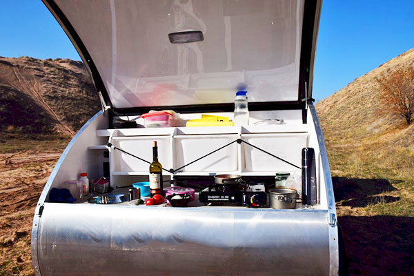 Teardrop Camper with Outdoor Kitchen