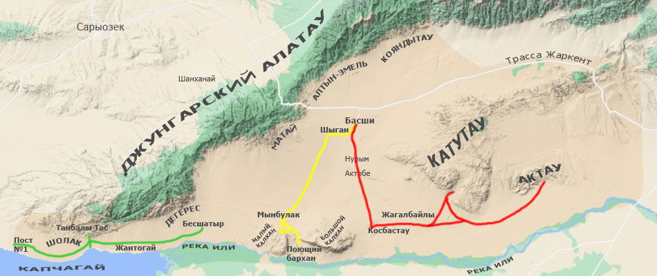 Алтын-Эмель: карта
