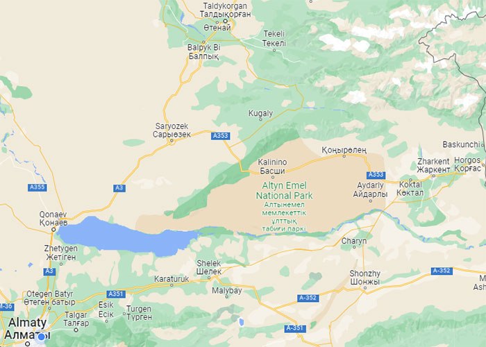 Altyn-Emel on Google Map